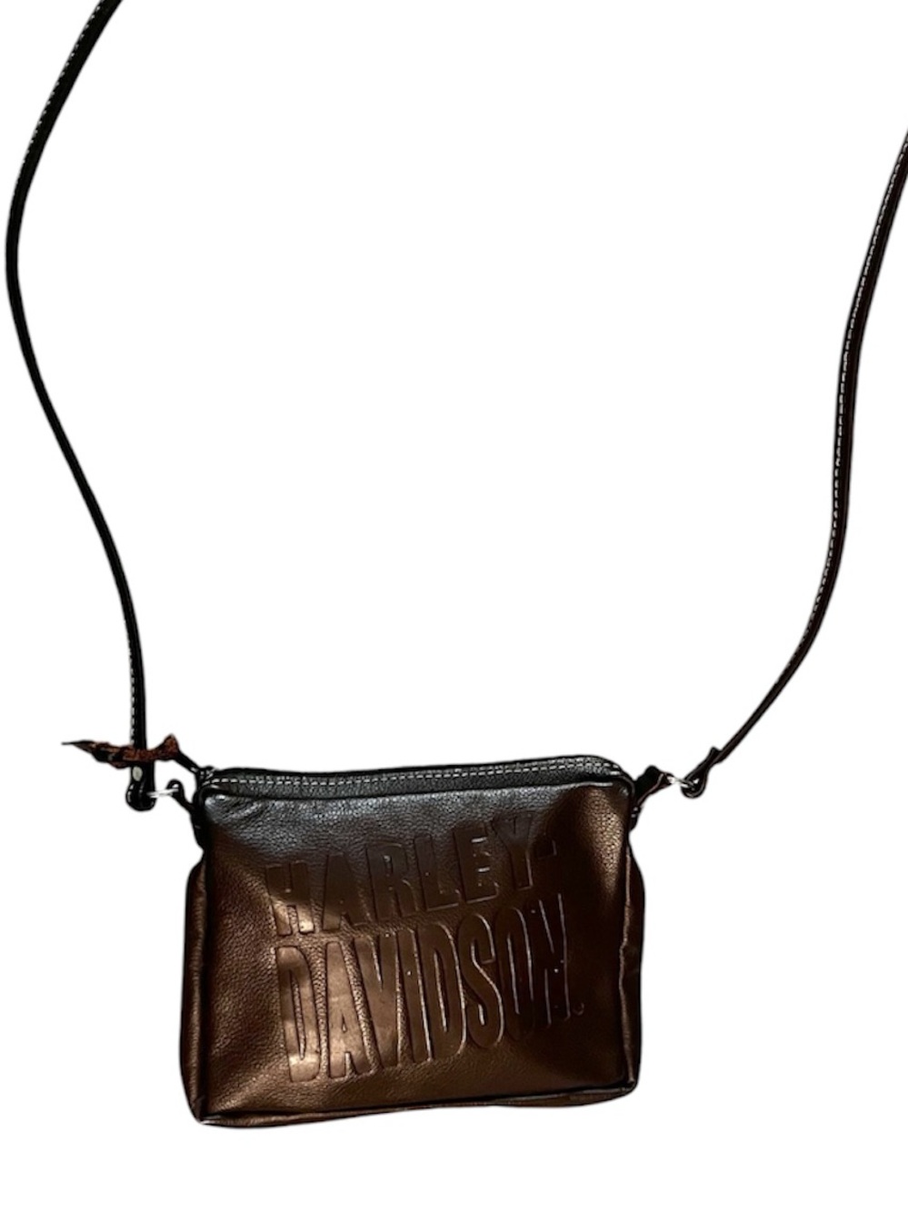 Harley-Davidson  Brown Embossed Leather Crossbody bag